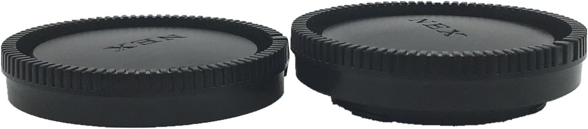 2 PACK Body Cap & Camera Rear Len Cover Set for Sony E-Mount NEX Mirrorless Sony Alpha A6500 A6300 a6000 a5100 a5000 a3000
