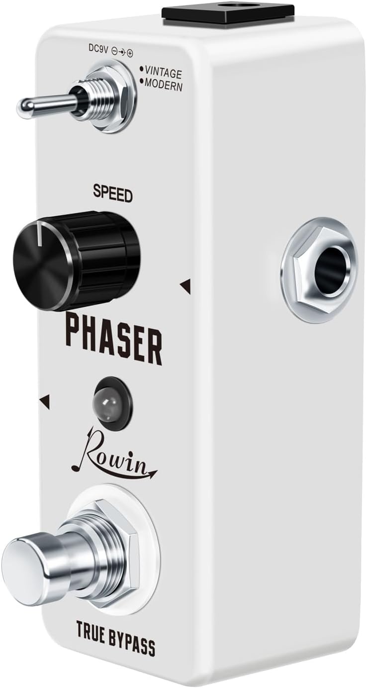 Rowin LEF-313 Classic Analog Phaser Guitar Pedal – 2-Mode (Vintage & Modern) Mini Phaser with Warm, Deep, Rich Tone, True Bypass & Full Metal Shell