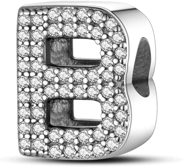 FLUFLO Charm Anhänger Damen Buchstabe A-Z für Armband 925 Sterling Silber Charms Beads passend für Pandora Armband und Halskette, Kompatibel mit Europäischen Armbänder für Frauen Mädchen Z222