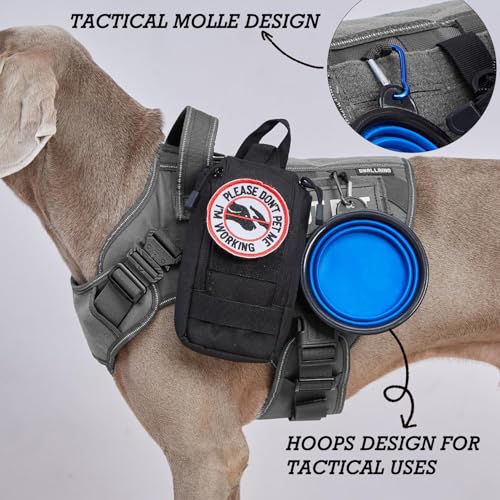 Image of Tactical Dog Harness for Large Dogs, Heavy Duty Dog Harness with Handle, Adjustable Reflective Military German Shepherd Dog Vest Harness with Do Not Pet Patches for Hiking Training Grey