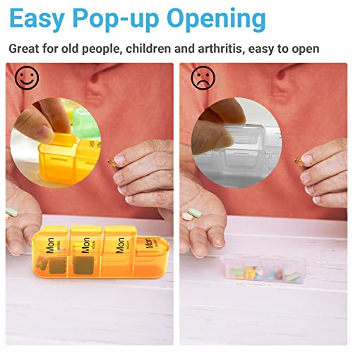 Weekly Pill Organizer 4 Times A Day, Windtrace Daily Pill Box Organizer 7 Day, Moisture-Proof Medication Organizer, Large Travel Pill Case Container Dispenser To Hold Medicine, Vitamin And Supplements #TOP3