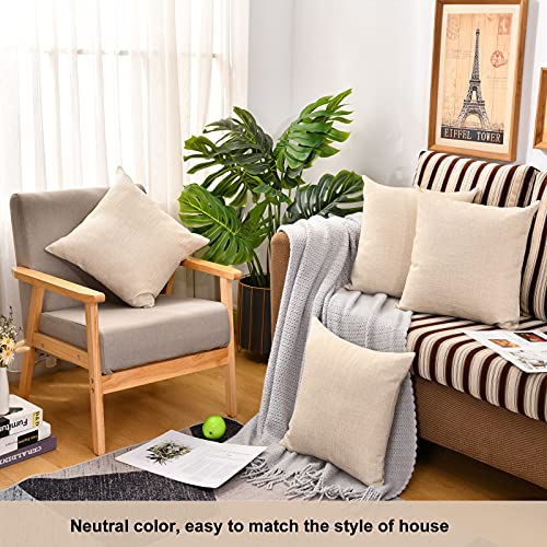 Wanzelonyo Throw Pillow Covers Decorative Textured Square Cushion Case Covers For Sofa Bedroom Sublimation Heat Vinyl 18 X 18 Inch Light Khaki Set Of 4 #TOP3