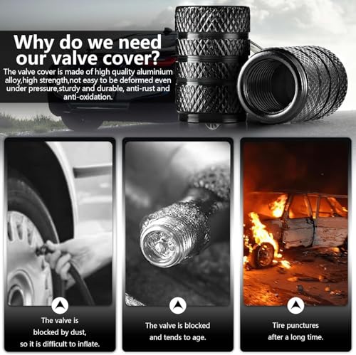 Image of CONTACTS Compatible with Hyu-ndai - 4pcs Universal Car Tire Valve Stem Caps, Aluminum Air Dust Cover, Auto Wheel Accessories