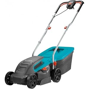 GARDENA Powermax 1200/32 elektronische grasmaaier: grasmaaier tot 300 m², 32 cm maaibreedte, 30 l inhoud, maaihoogte 20-60 mm, inklapbare stangen, ergonomische handgreep (5032-20).