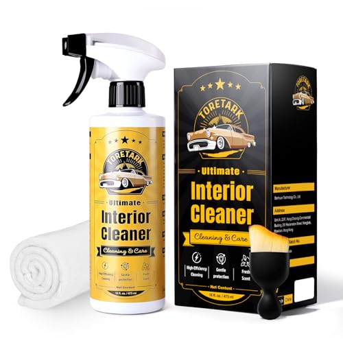 Car Interior Cleaner,Foam/Mist Switch, Auto Interior Detailer, Car Upholstery Cleaner & Protectant for Automotive Dashboards, Leather, Plastic Parts, Glass and Rubber (16oz)