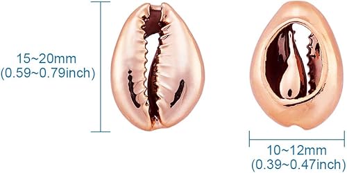 Vista 139 de Cheriswelry 50 cuentas de concha galvanizadas, conchas de cauri en espiral, conchas de mar, verano, playa, cuentas espaciadoras sueltas