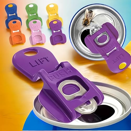 12pcs 2 in 1 Ring Pull Can Opener Aid & Beverage Barricade Cover,Manual Opener for Beer Soda Pop Cans,Bottle Top Opener & Drink Protector Cap for BBQ Picnic Camping Party,Easy Grip Aid for Elderly - Image 8