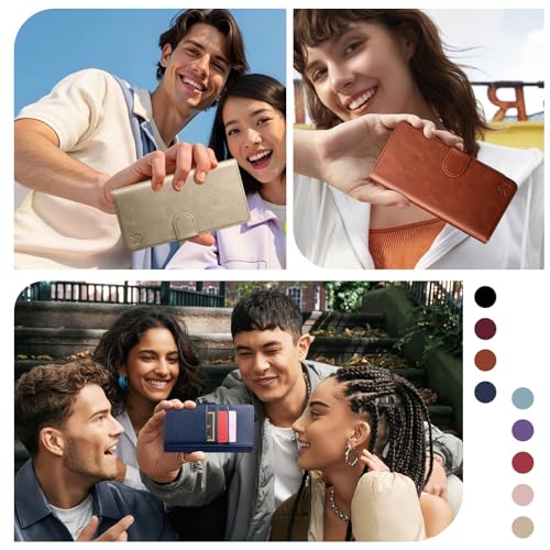 DJBull 2-in-1 Detachable Wallet Case for iPhone 16 6.1" RFID Blocking Flip Folio with Card Holder | PU Leather Shockproof Protective Cover Women Men for Apple 16 Phone Case Black by DJBull - Image 8