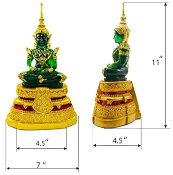 Amazon｜BUDDHO エメラルド ブッダ 像 夏 瞑想 座っている 高さ