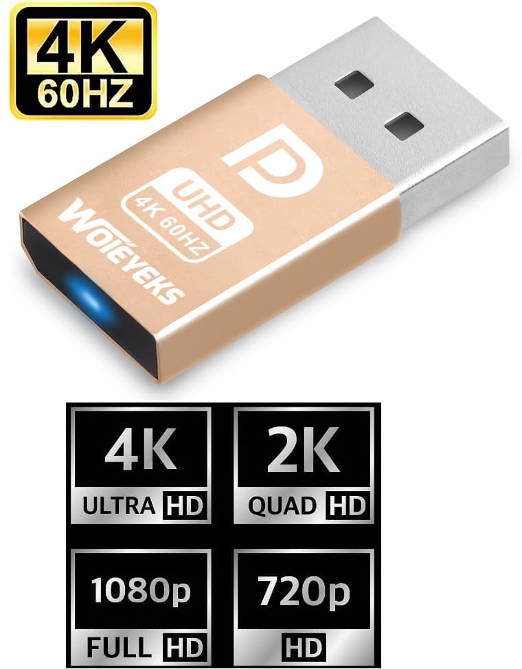 4K 60Hz DP DisplayPort Dummy Plug 1 Pack miniatura 6