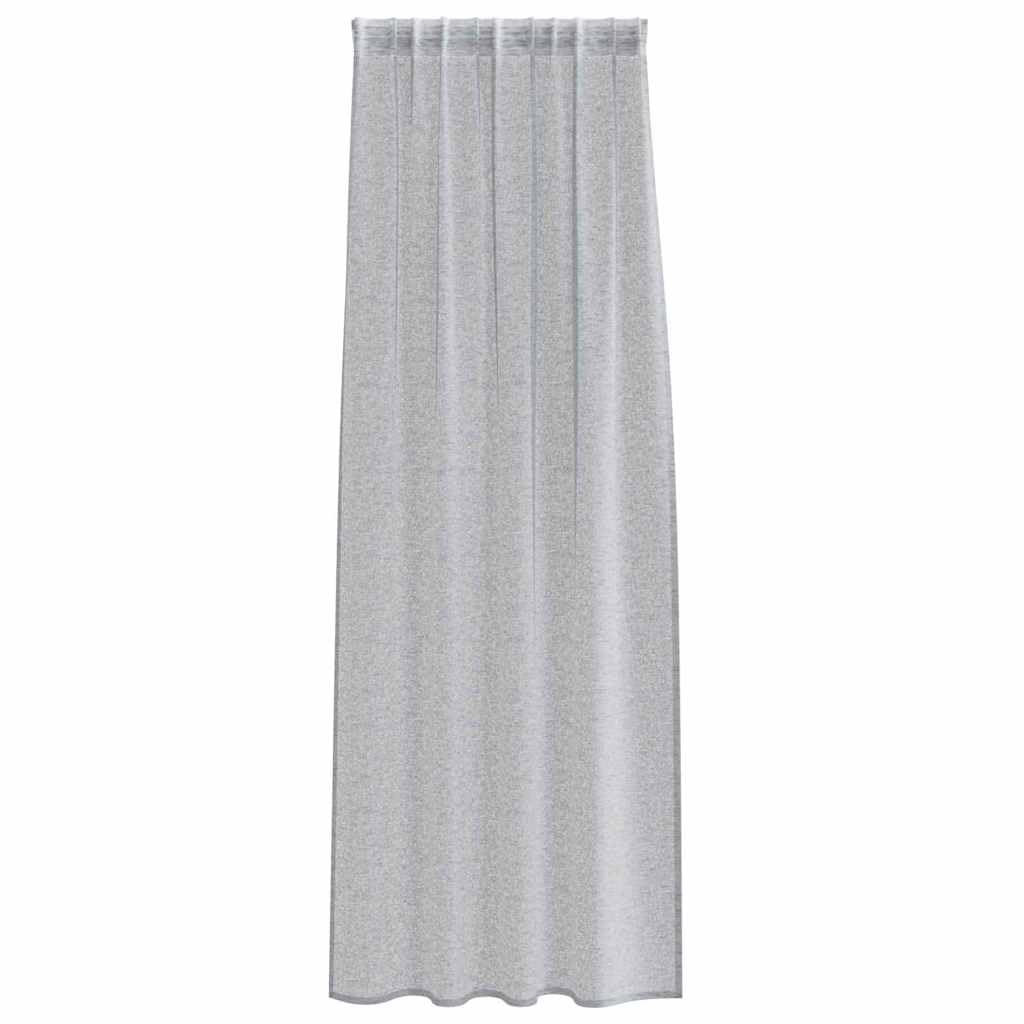 Quoril Lot de 2 rideaux en voile gris foncé - 260 x 140 cm - En polyester - Avec brise-vue et filtre de lumière - Pour salon, chambre à coucher, cuisine, balcon - Avec œillets et galon fronceur