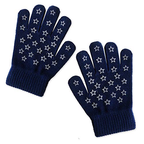 Image of Evridwear Kids Winter Gloves,3 Pairs Knit Warm Stretch Gripper Children Magic Glove for Boys Girls 4-14 Years
