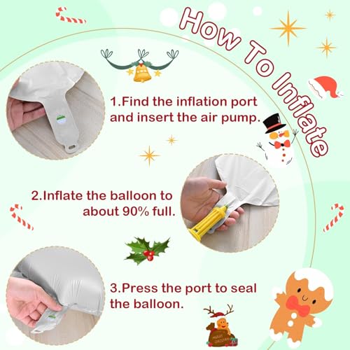 Red and Green Christmas Balloons Kit, Dark Red Green Metallic Gold Confetti Balloon with Christmas Explosion Star Helium Mylar Foil Balloons Set for Xmas New Year Birthday Party Decorations - Image 7