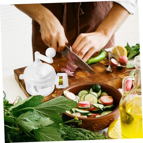 Procesador manual de alimentos con cuchillas de acero inoxidable miniatura 6