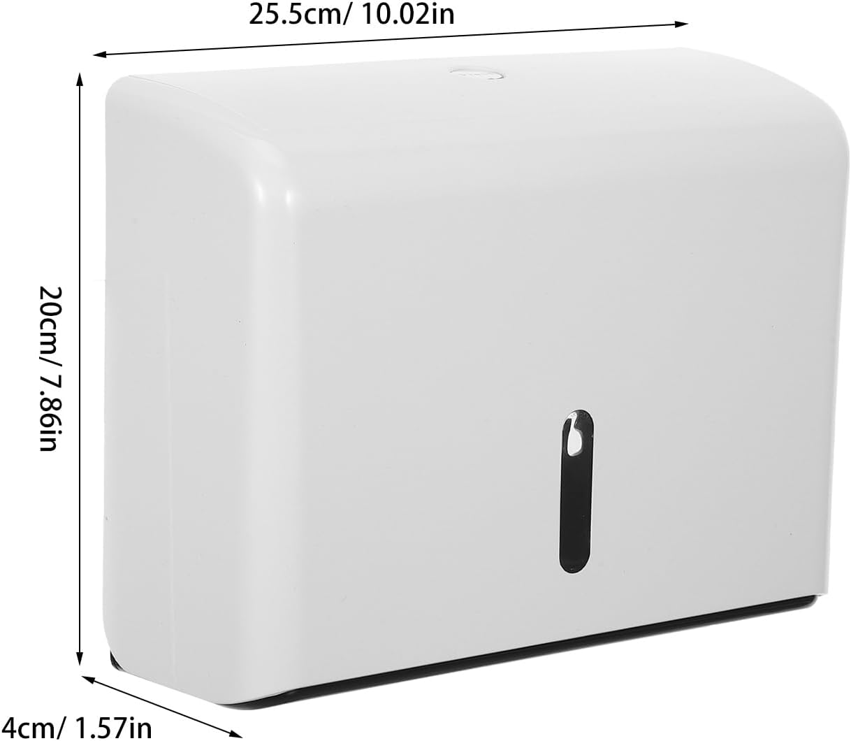 No-Drill Wall Mounted Paper Towel Dispenser, White Hand Towel Holder Box, Multifunctional Bathroom Tissue Holder for Public Restrooms and Commercial Use