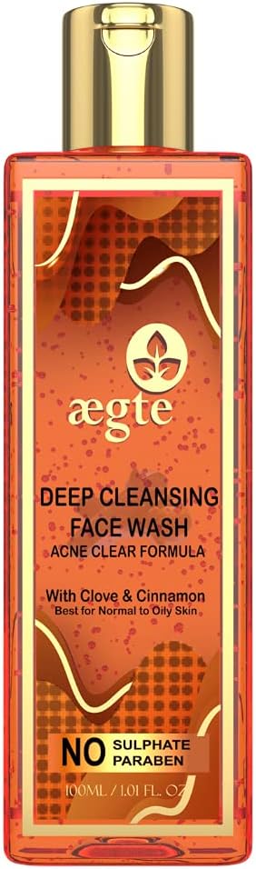 aegte Deep Cleansing Face Wash With Acne Clear Formula For Oily To Normal Skin, 200Ml/6.7Fl.Oz