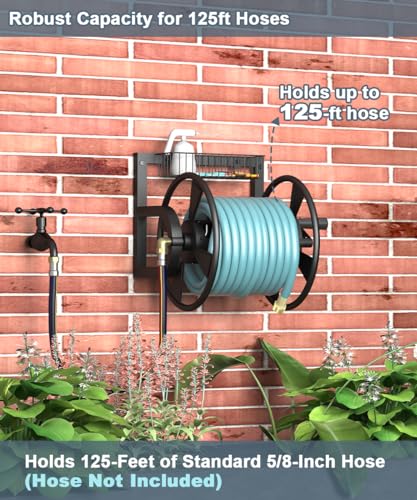 Artigarden AGN-GHR-BLK Outdoor Garden Hose Reel Wall Mount thumb #3