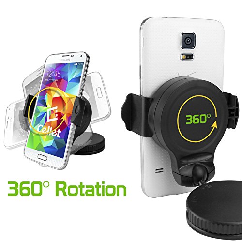 Cyongear Windshield Dashboard Car Mount Phone Holder For Iphone 4/4S/5/5C/5S/6, Samsung S3/S4/S5/Note 2,3,4 And Htc One - Black #TOP3