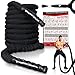 Pro Battle Ropes with Anchor Strap Kit - Upgraded Durable Protective Sleeve - 100% Poly Dacron Heavy Battle Rope for Strength Training, Cardio Workout, Crossfit, Fitness Exercise Rope (1.5" x 30 ft)