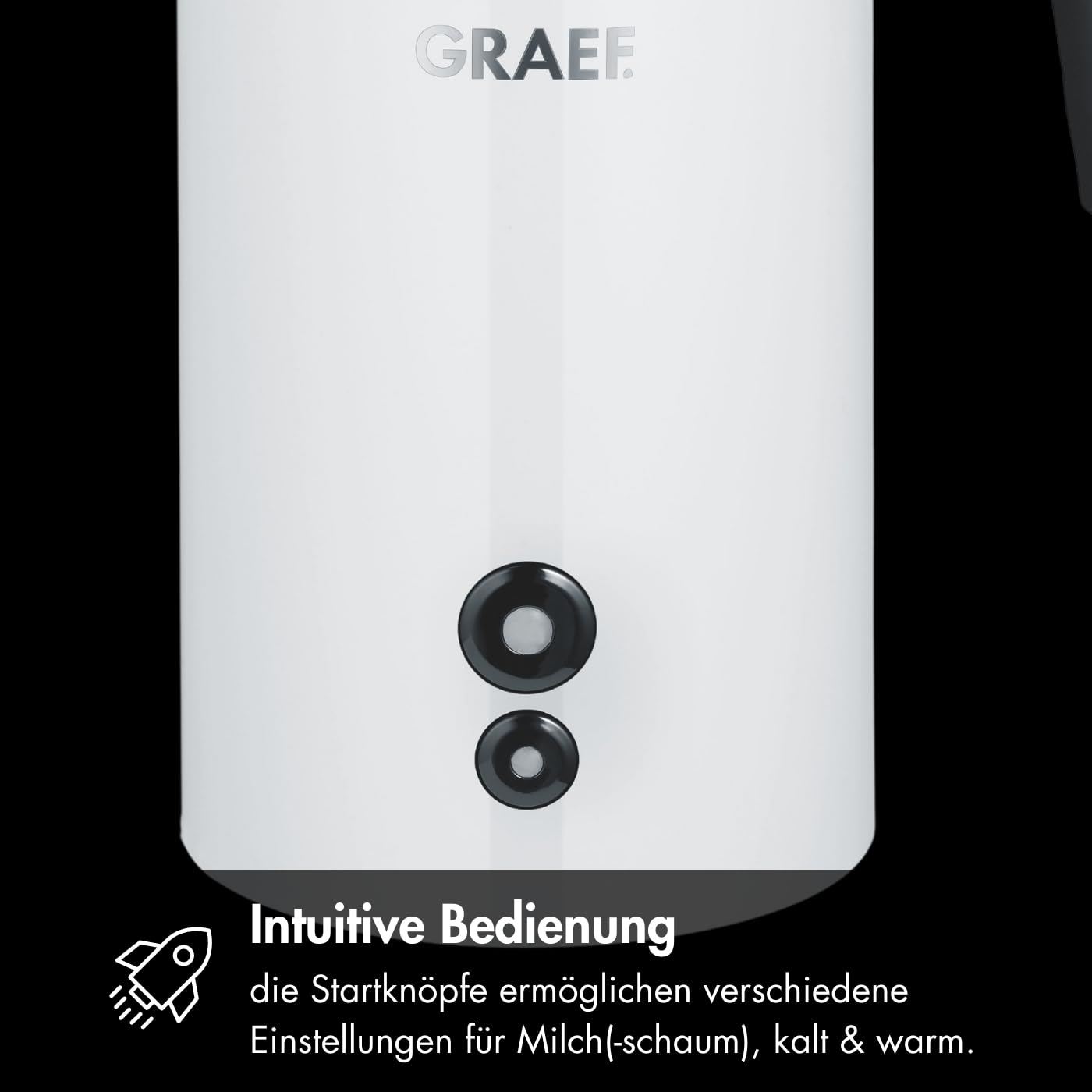 Graef MS701EU spieniacz do mleka, 200 ml, biały/stal nierdzewna