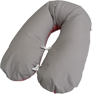 Cojín de Lactancia orgánico, 180 cm, con Relleno de microperlas, para Embarazo, Forma de U, Color Rosa