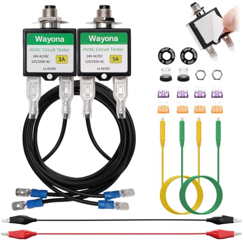 Wayona 2PCS 3&amp;5 Amp Resettable Fuse Popper HVAC Kit,24V AC/DC &amp; 125/250V AC