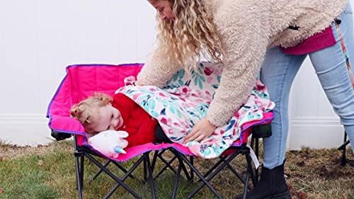 SunnyFeel Kids Folding Double Camping Chair, Portable Camp Loveseat, Foldable Outdoor Chairs for Children (Pink) 4 511fYqYevbL. AC