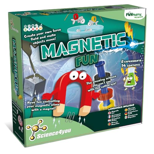 Science4you Invenciones Magnéticas para Niños - Kit de Ciencia con Imanes, Juguetes Magnéticos, Cubos y Masilla, 6 Experimentos y 14 Contenidos, Juegos de Slime, Regalos para Niños y Niñas 8 9 10 11+