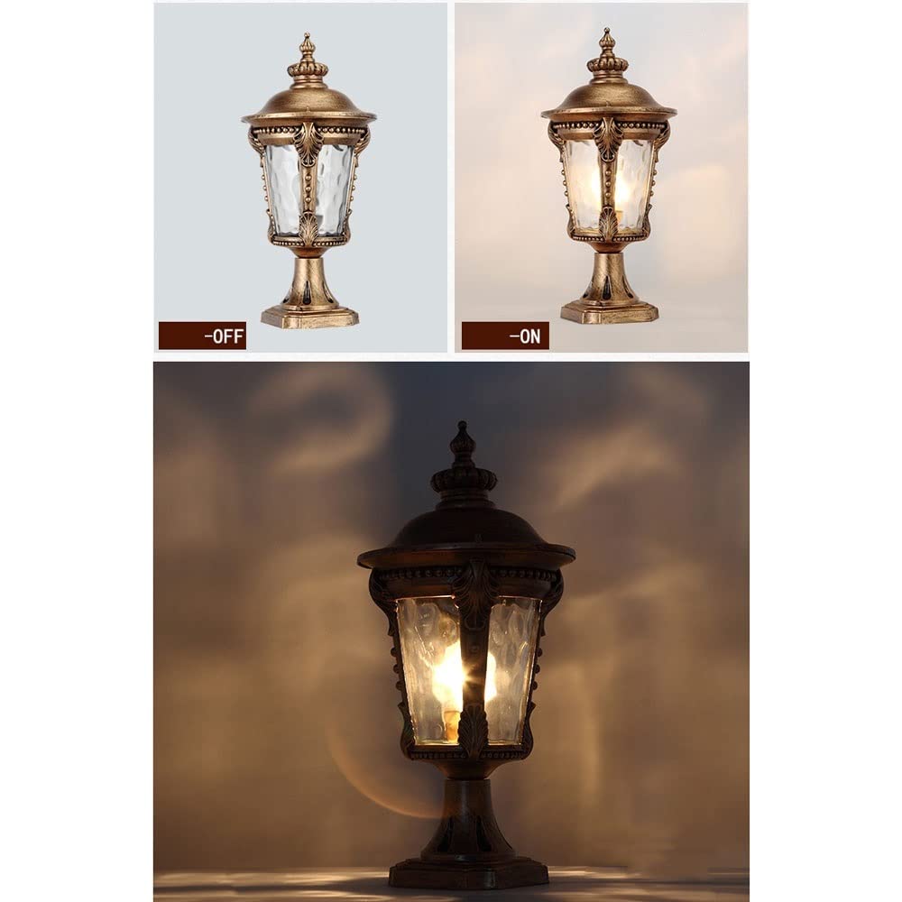 Style européen Patio Colonne Lumineuse Victoria Rétro Colonne Phare Lanterne Extérieure Traditionnelle Étanche IP54 Pilier Lampe E27 Décoration Paysage Lumière Jardin Chemin Post Luminaire Made in