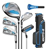 1GoTo-G 7 Pieces Golf Clubs Set for Men - Complete Mens Golf Clubs Full Set Right Handed Includes Stand Bag with Rain Hood, 1# Driver, 5# Hybrid, 7# PW# Irons and Putter
