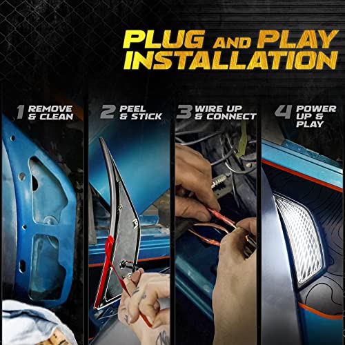 Opt7 Led Side Marker Lights For Jeep Wrangler Jl Jlu & Gladiator Jt 2018-2023 W/Amber Sequential Turn Signal, White Running Light, 2 Pcs Front Fender Side Lamp Assemblies #TOP5