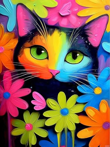Kit broderie diamant chat pour animer vos soirées détente à la maison