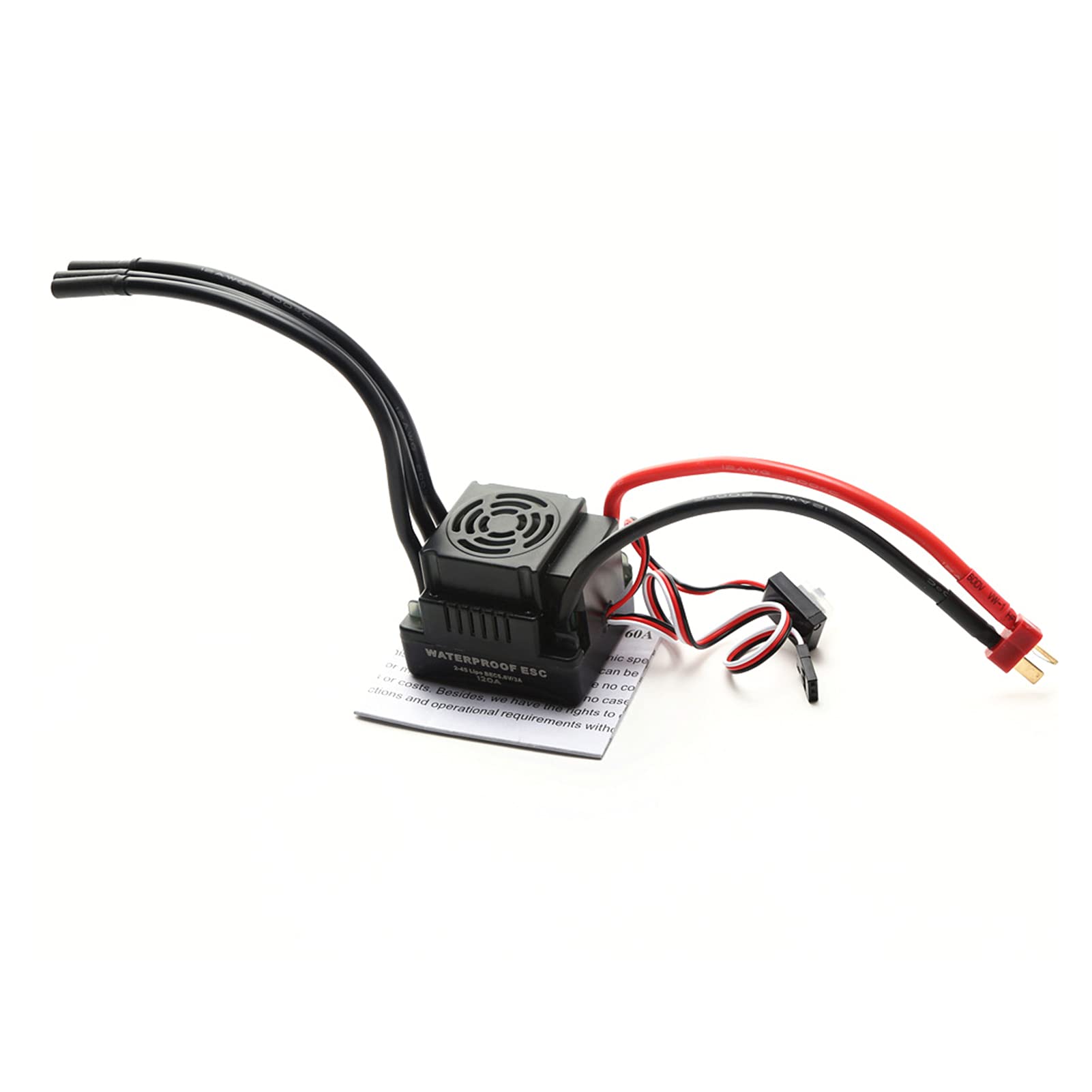 Ausla Moteur Brushless Waterproof 3670 120A ESC avec Ventilateur de Refroidissement Combo pour Voitures Télécommandées 1/8 (2150KV)