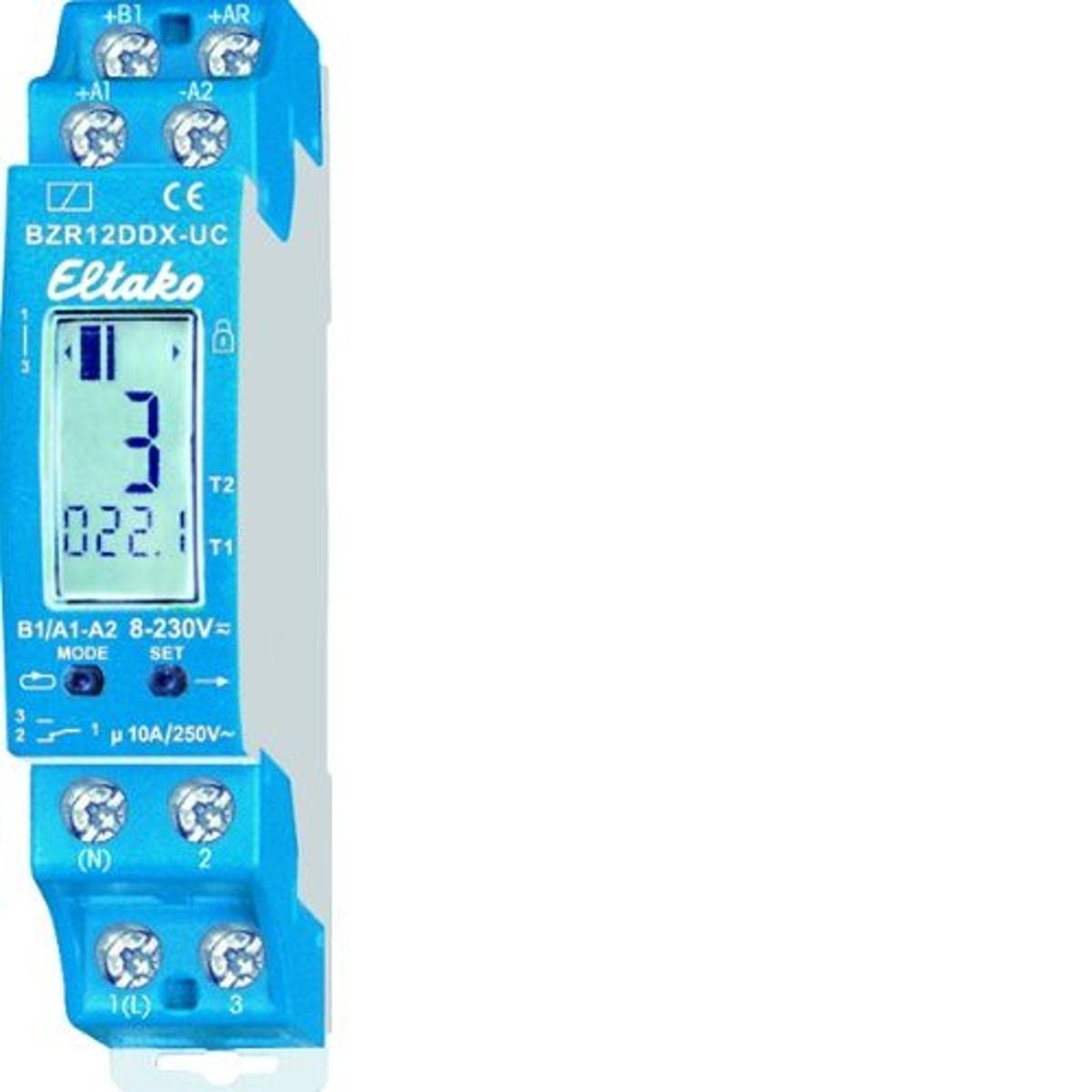 Eltako BZR12DDX-UC compteur d'heures de marche et d'impulsions à double affichage