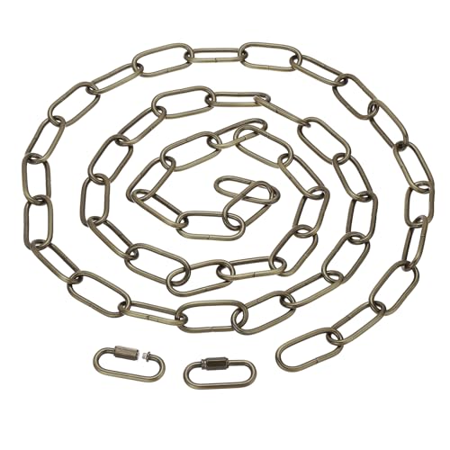 Image of PATIKIL 6ft Lighting Hanging Chain, Metal Looping Chain with Quick Link Screw Lock Connectors for Hanging Plant Pendant Chandelier Light Fixture, Bronze