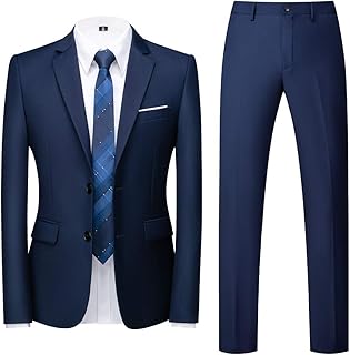 Sponsored Ad - MOGU Mens Slim Fit Suit 2 Piece Tuxedo for Daily Business Wedding Party (Suit Jacket + Pants)