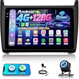 4G+128G Android Autoradio per Volkswagen Polo 2008-2020 con Wireless Carplay & Android Auto, Schermo Touch IPS 9 pollici con GPS, WiFi, EQ, Bluetooth 5.0, Radio FM/RDS