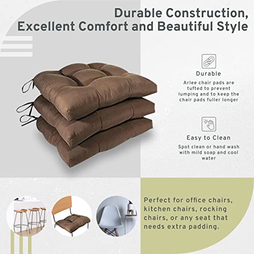 Arleepolyester, Micro Fiber Chair Pads, 4 Count (Pack Of 1), Brown #TOP5