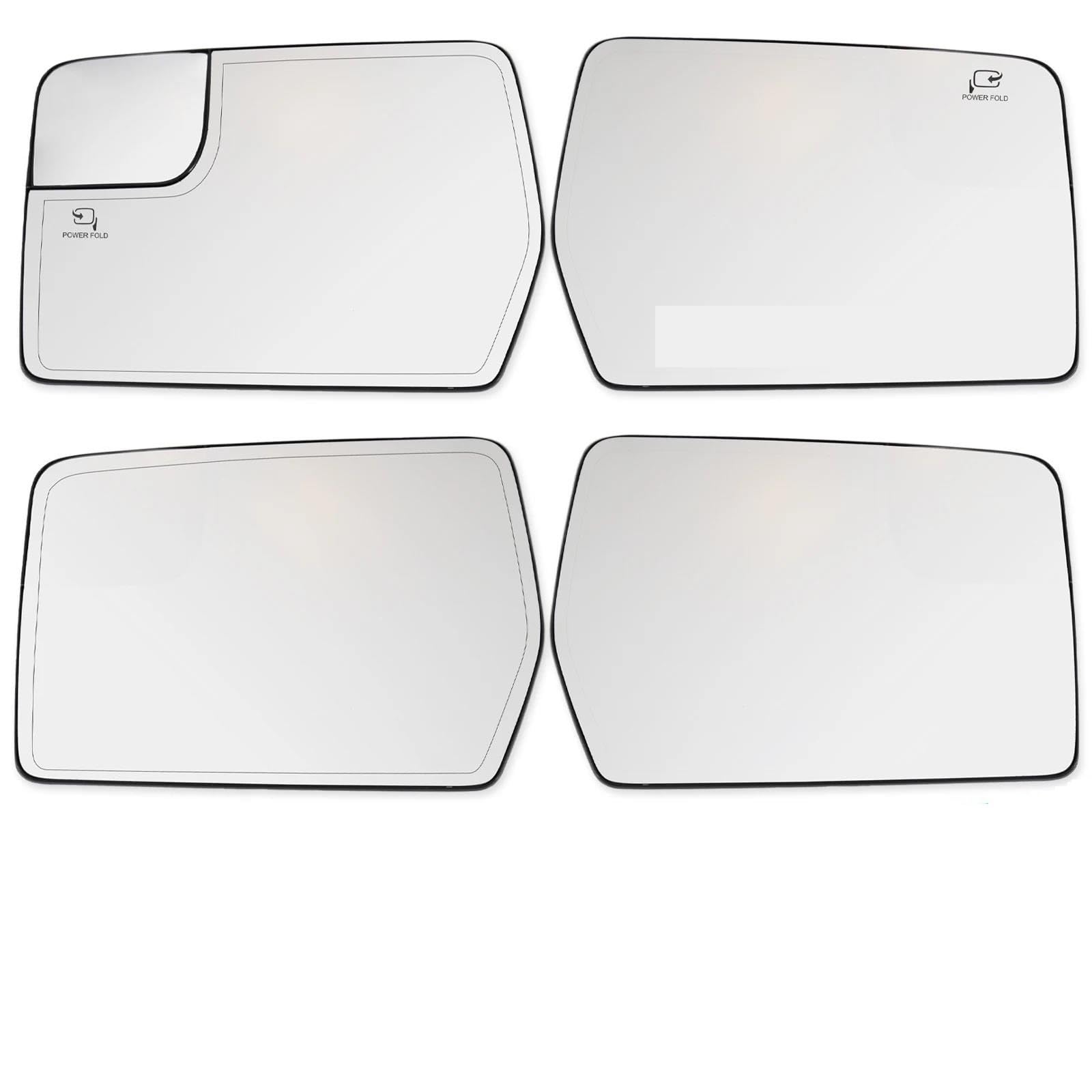 Specchietto Riscaldato Lato Passeggero Per Ford F-150 2011-2014 - Vetro Convesso Con Supporto - Sostituisce 4L3Z-17K707-DA