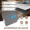 Fecuria Outdoor Cat House Weatherproof, Insulated Cat Houses for Outdoor/Indoor Cats for Winter, Waterproof Feral Stray Cat Shelter with Warm Cushion for All Seasons, Easy to Assemble, Grey #3