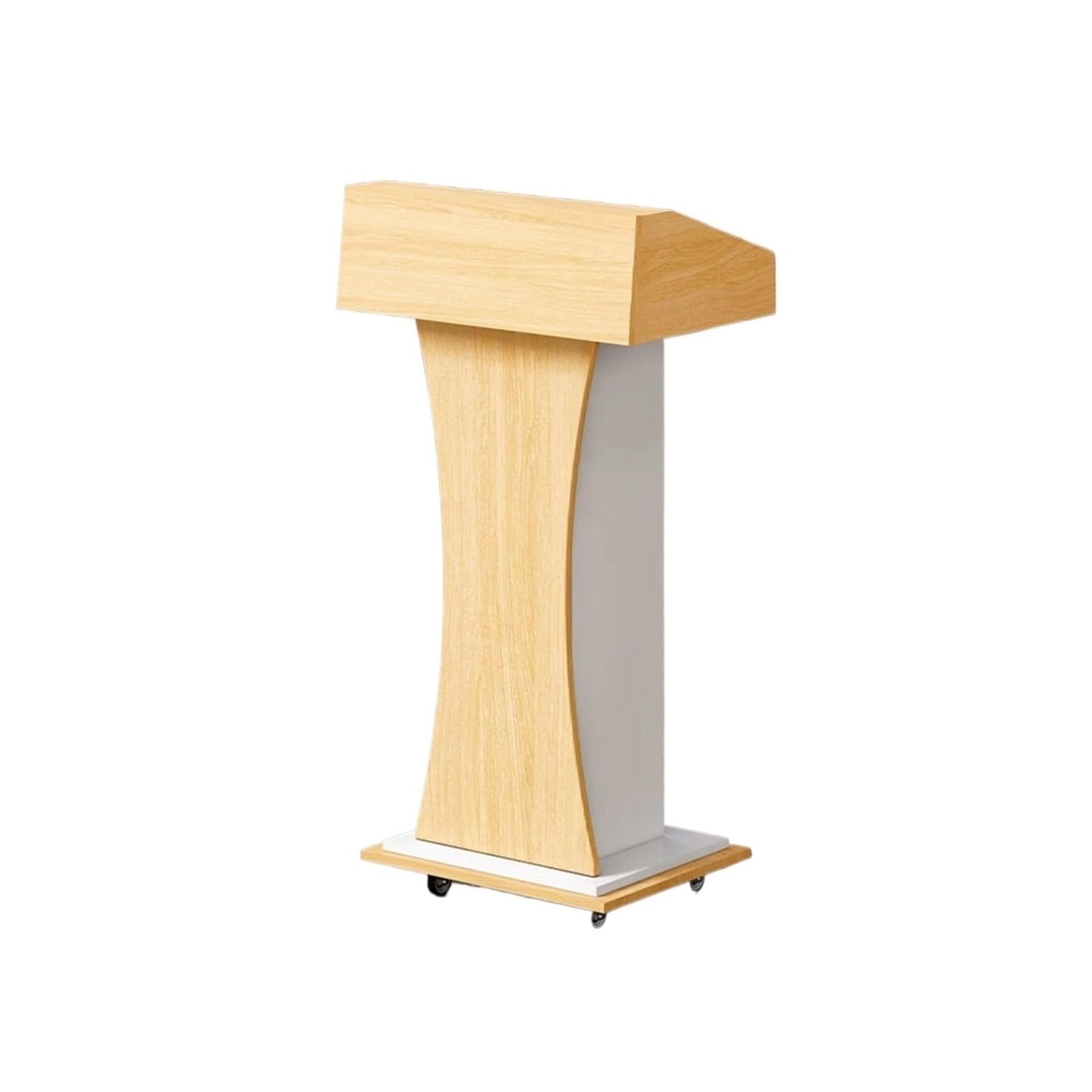 HLHLOP777 Teacher Lectern Podium Stand with 4 Locking Wheels Lecterns & Podiums for School Office Conference Home Portable Pulpit