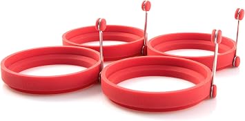 Nuwave PFAS-Free Silicone Egg Rings, 4-Piece Set, Nonstick, 4-Inch