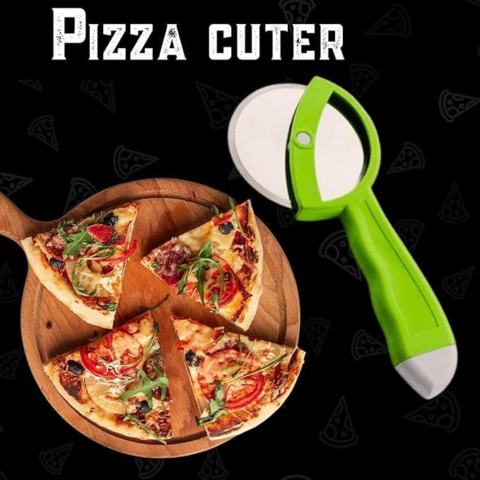 Image of Pizza Cutter 100% Stainless Steel Blade Cutter with Platic Body