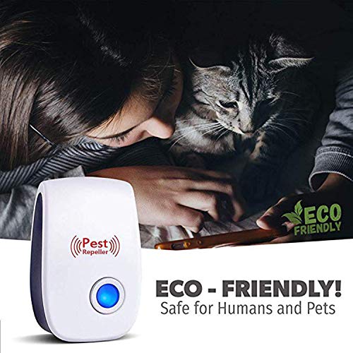 Bocianelli 2020 Upgrated Ultrasonic Pest Repeller 6 Pack, Pest Control Ultrasonic Repellent, Electronic Insects & Rodents Repellent for Mosquito, Mouse, Cockroaches,Rats,Bug, Spider, Ant