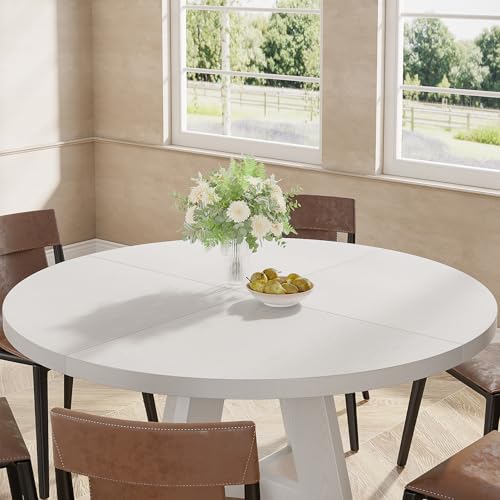 image for Tribesigns 47 inch Round Dining Table Wood Kitchen Table for Dining Ro