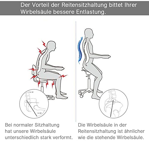 Sattelhocker Mingone Höhenverstellbar mit Rollen für Büro und Kosmetik