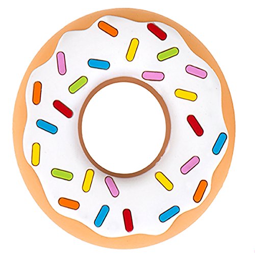 Image of Silli Chews Baby Teether | Vanilla Donut (Doughnut) Silicone Teething Toy for Babies | Use Teething Ring Cold or Frozen for Happy Baby Pain Relief | Infant or Toddler Silly Chew Toy Wafer