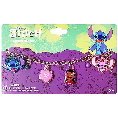 LUV HER Lilo and Stitch 7\" Bracelet with Metal Charms - Disney Stitch - Ages 3+