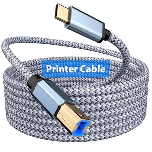USB B - USB Cプリンター/MIDIケーブル 6フィート HP Canon Connect to MacBook Proノートパソコン用 タイプB 2.0 - USB Cプリンター スキャナーコード Samsung Epson、Brother、Xerox、ピアノ、キーボードMIDIコントローラー用（Amazon）