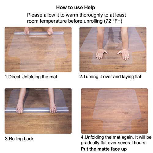 Beswin Office Chair Mat For Hardwood Floors, 48"×60" Anti-Slip Desk Chair Mat, Heavy Duty Floor Protector For Home Or Office (Not For Carpet) #TOP4